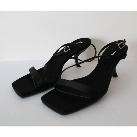 Gia Borghini Rosie 21 Satin Sandals Black Size EU 41/ US 11 - Picture 5 of 11